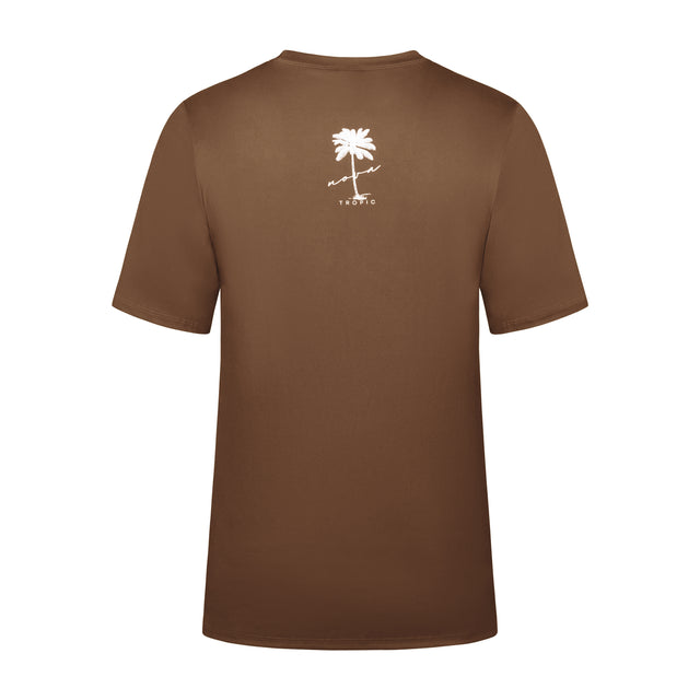 NovaTropic eco-friendly swimwear in a discret natural skin-tone color, offering UPF 50+ protection.