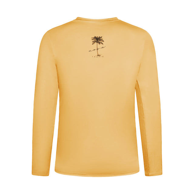 NovaTropic eco-friendly swimwear in a discret natural skin-tone color, offering UPF 50+ protection.